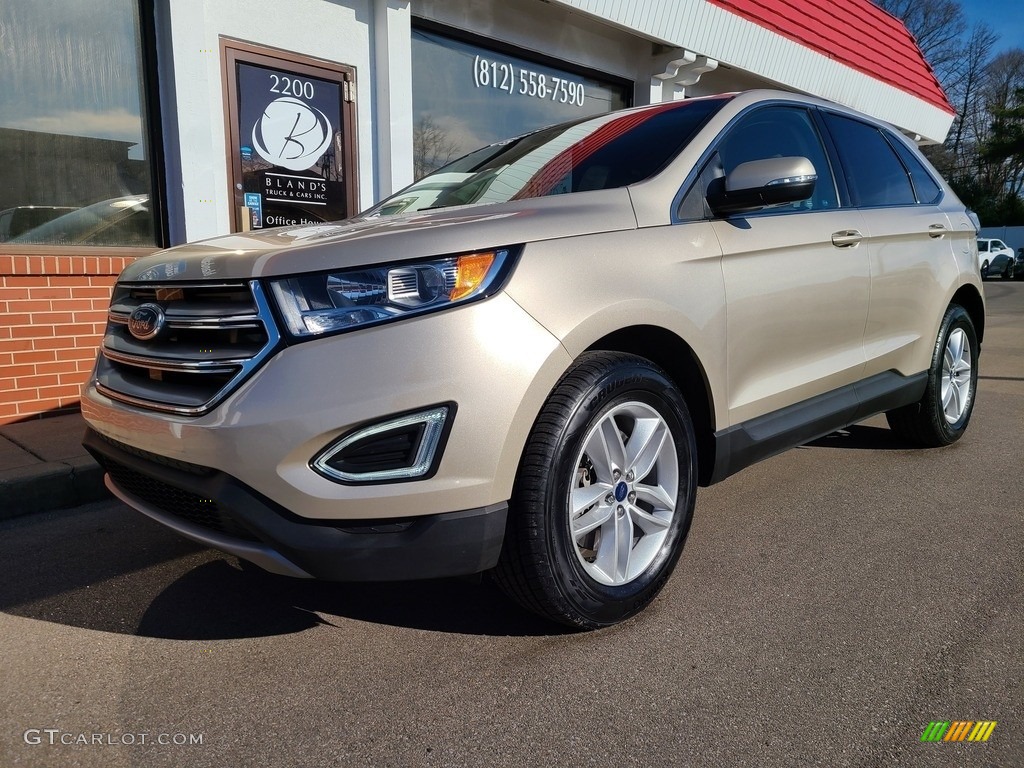 2017 Edge SEL AWD - White Gold Metallic / Dune photo #2