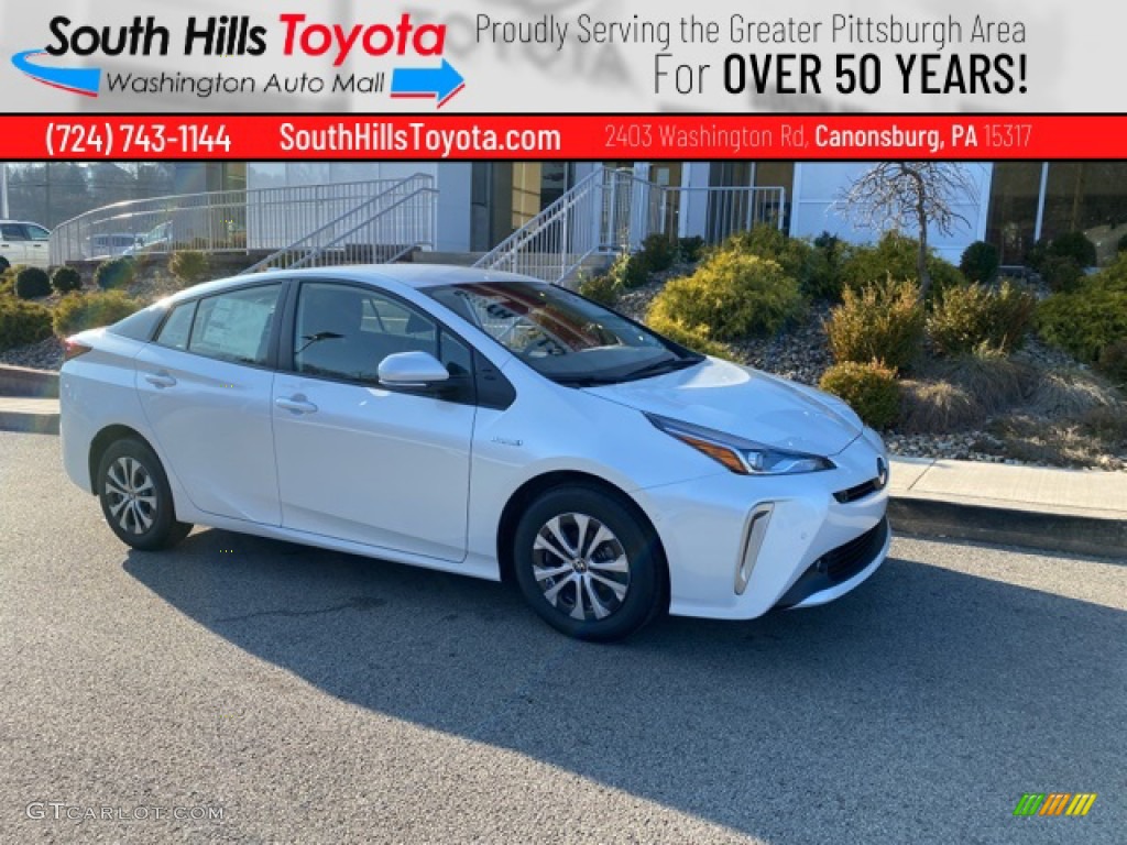 2021 Prius XLE AWD-e - Wind Chill Pearl / Black photo #1