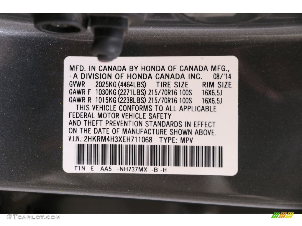 2014 CR-V LX AWD - Polished Metal Metallic / Gray photo #23