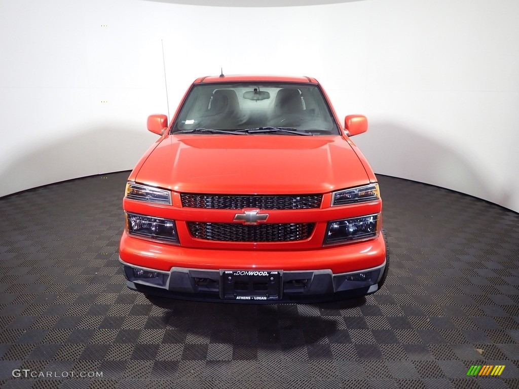 2012 Colorado Work Truck Extended Cab 4x4 - Inferno Orange Metallic / Ebony photo #3