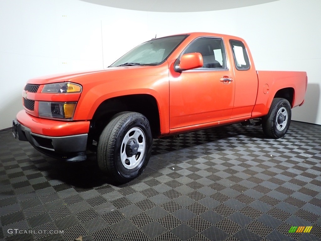 Inferno Orange Metallic 2012 Chevrolet Colorado Work Truck Extended Cab 4x4 Exterior Photo #140480767