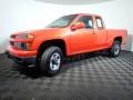 Inferno Orange Metallic 2012 Chevrolet Colorado Work Truck Extended Cab 4x4 Exterior
