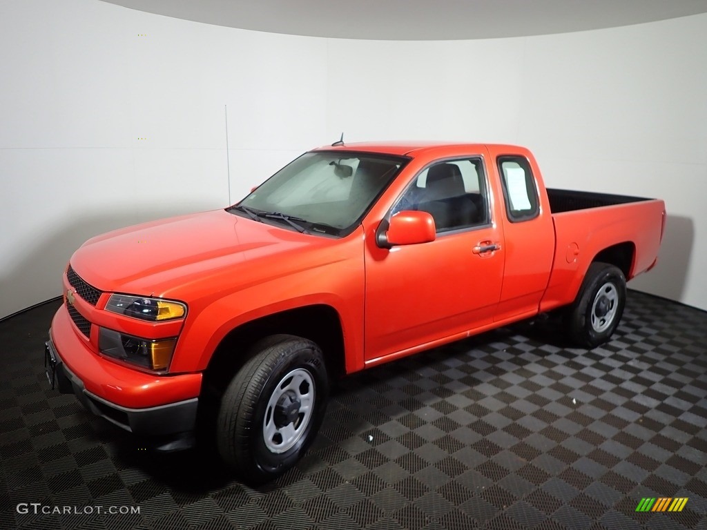 Inferno Orange Metallic 2012 Chevrolet Colorado Work Truck Extended Cab 4x4 Exterior Photo #140480785