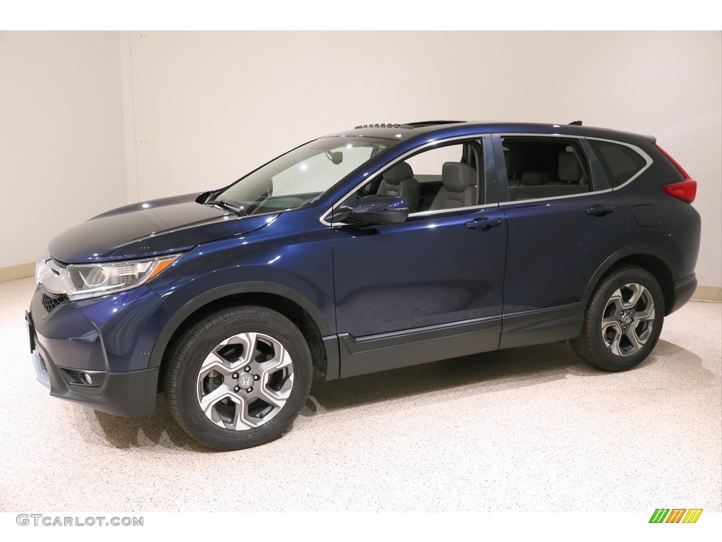 2017 CR-V EX-L AWD - Obsidian Blue Pearl / Gray photo #3