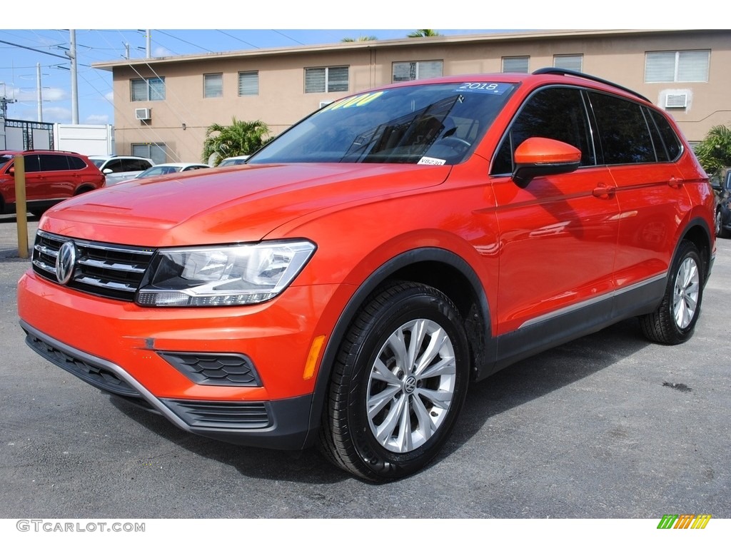 Habanero Orange Metallic 2018 Volkswagen Tiguan SE Exterior Photo #140484251