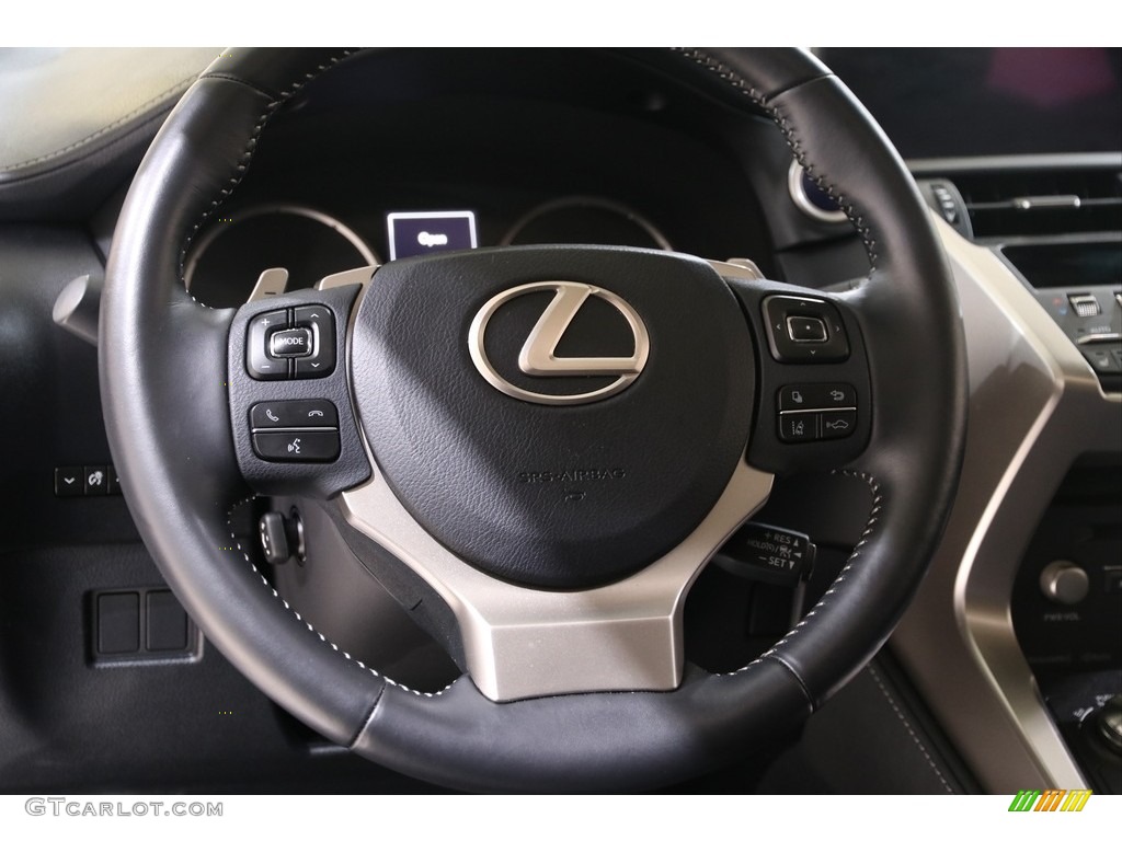 2018 Lexus NX 300h Hybrid AWD Black Steering Wheel Photo #140484916