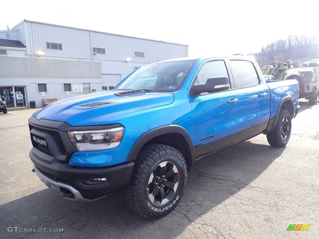 Hydro Blue Pearl 2021 Ram 1500 Rebel Crew Cab 4x4 Exterior Photo #140485393