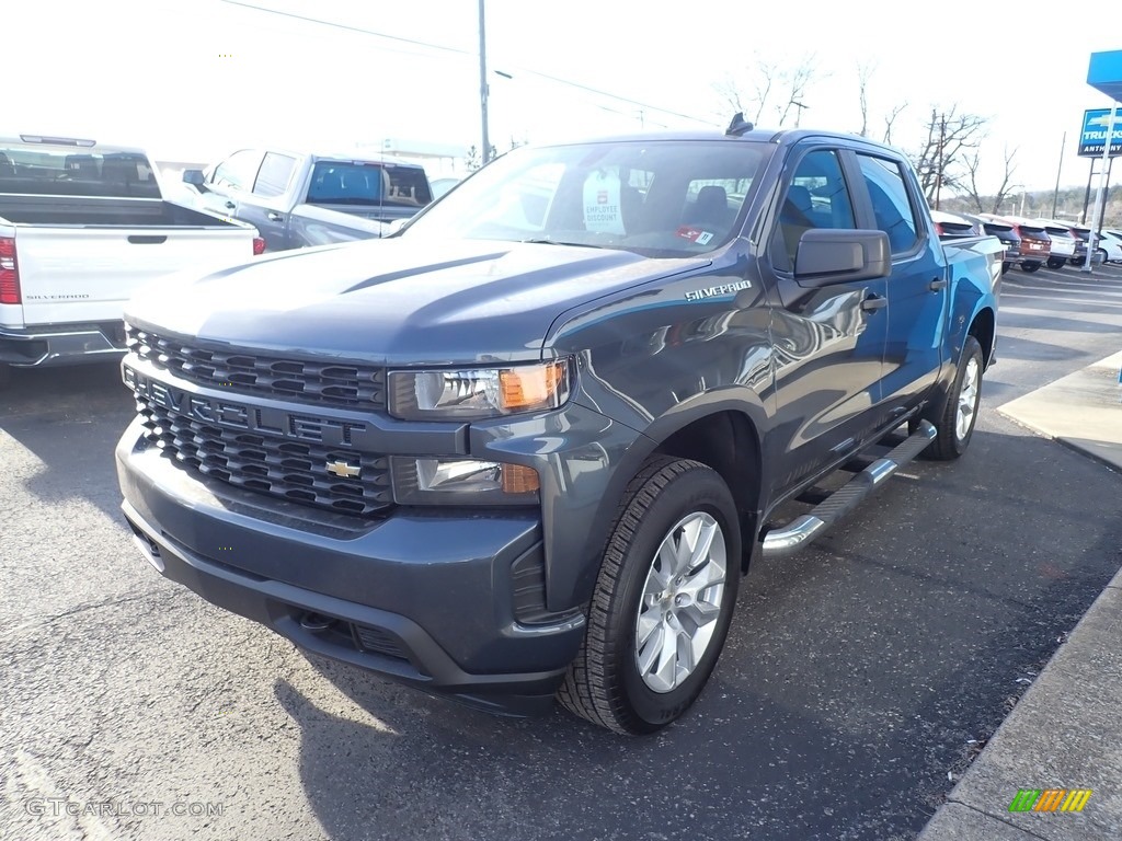 2021 Silverado 1500 Custom Crew Cab 4x4 - Shadow Gray Metallic / Jet Black photo #10