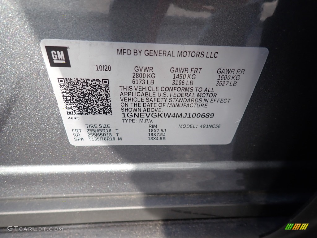 2021 Traverse LT AWD - Satin Steel Metallic / Jet Black photo #17