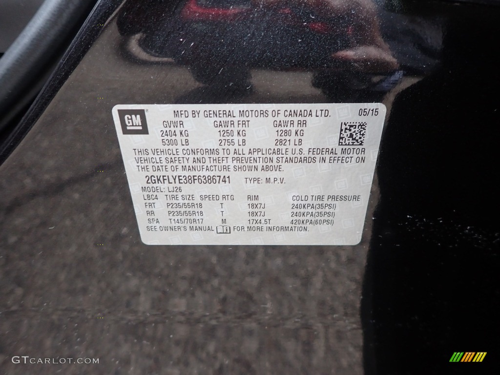 2015 Terrain SLE AWD - Carbon Black Metallic / Jet Black photo #16