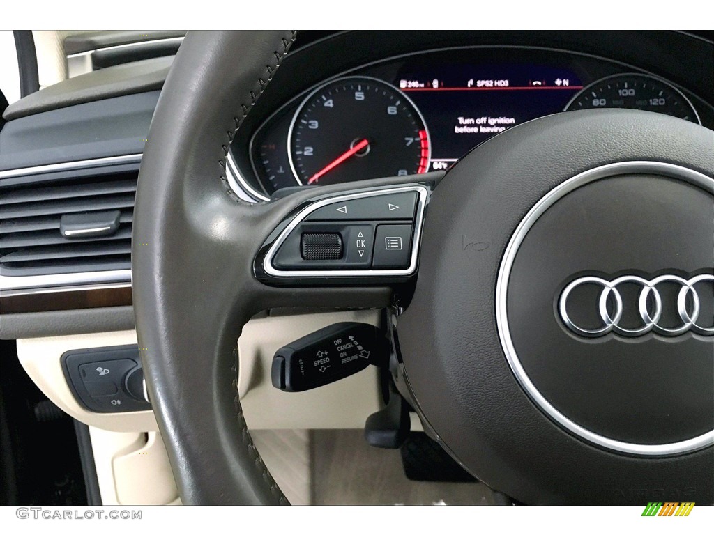 2018 Audi A6 2.0 TFSI Sport Atlas Beige Steering Wheel Photo #140491915