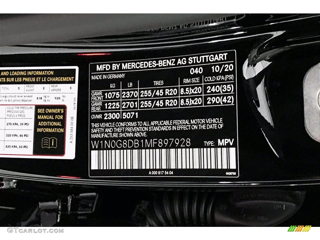 2021 GLC Color Code 040 for Black Photo #140495124