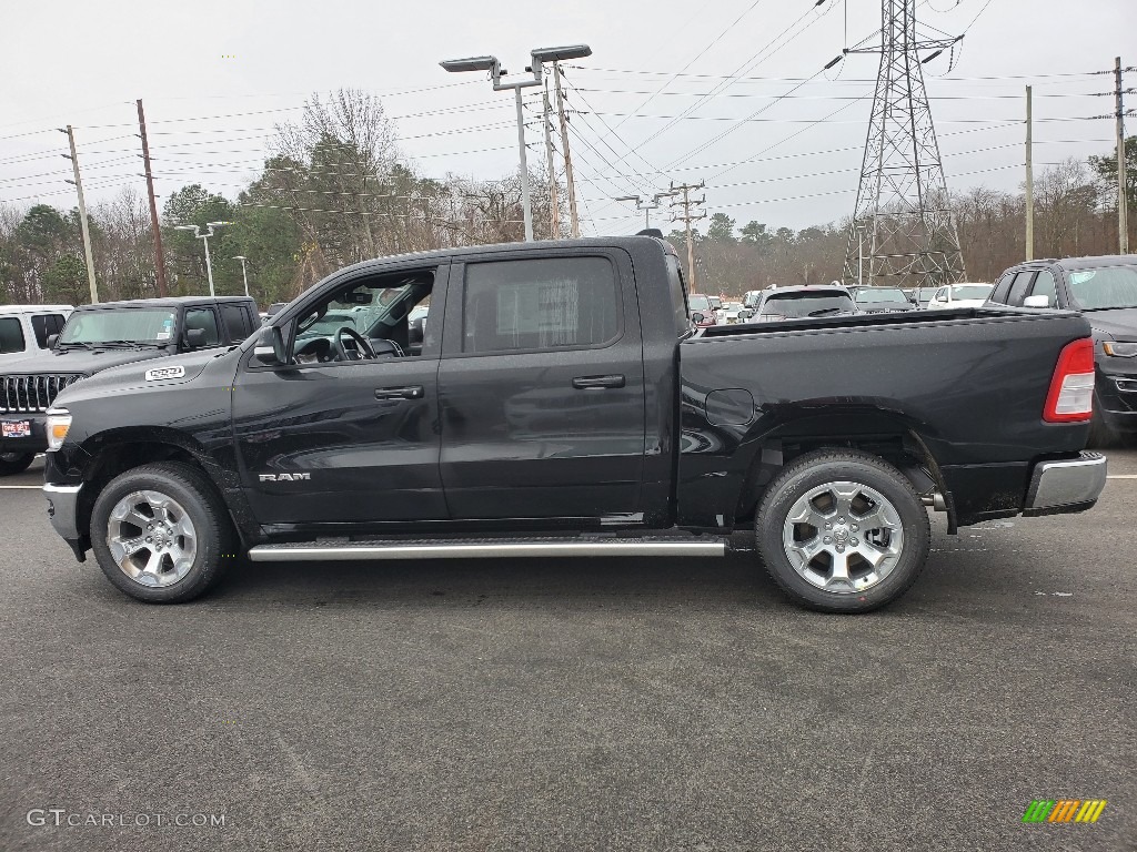 Diamond Black Crystal Pearl 2021 Ram 1500 Big Horn Crew Cab 4x4 Exterior Photo #140496018