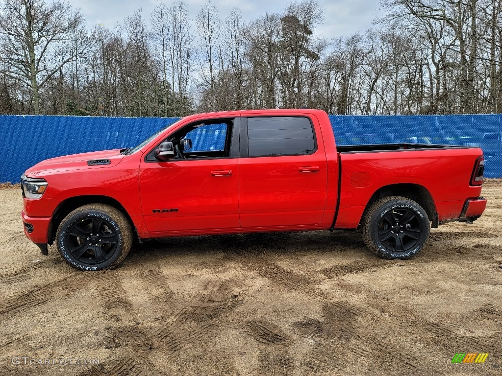 Flame Red 2021 Ram 1500 Big Horn Crew Cab 4x4 Exterior Photo #140496624