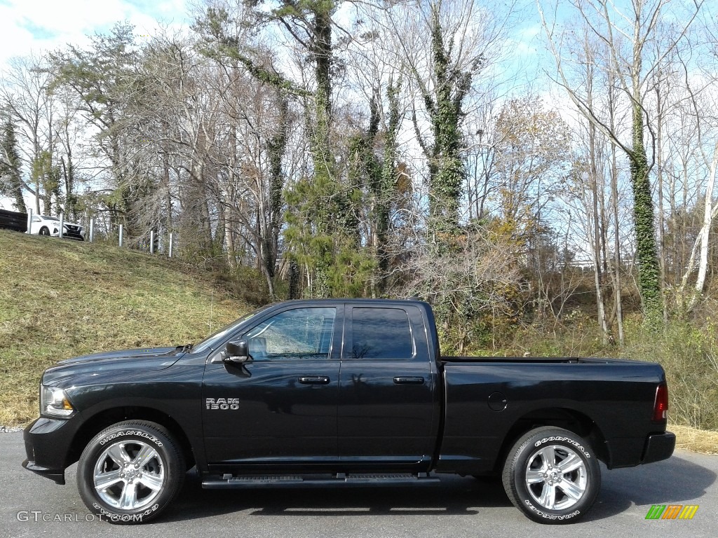 2017 1500 Sport Quad Cab 4x4 - Brilliant Black Crystal Pearl / Black photo #1