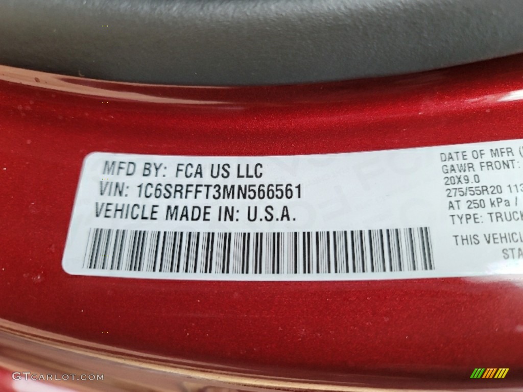 2021 1500 Big Horn Crew Cab 4x4 - Delmonico Red Pearl / Black photo #9