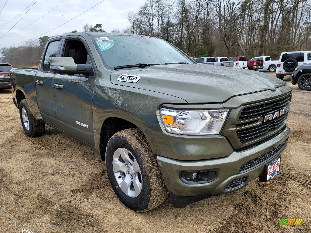 2021 1500 Big Horn Quad Cab 4x4 - Olive Green Pearl / Black photo #1
