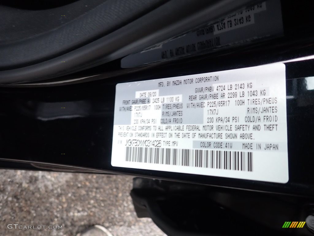 2021 CX-5 Color Code 41W for Jet Black Mica Photo #140501050