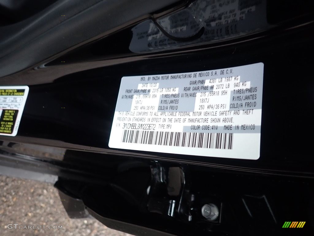 2021 CX-30 Color Code 41W for Jet Black Mica Photo #140501062