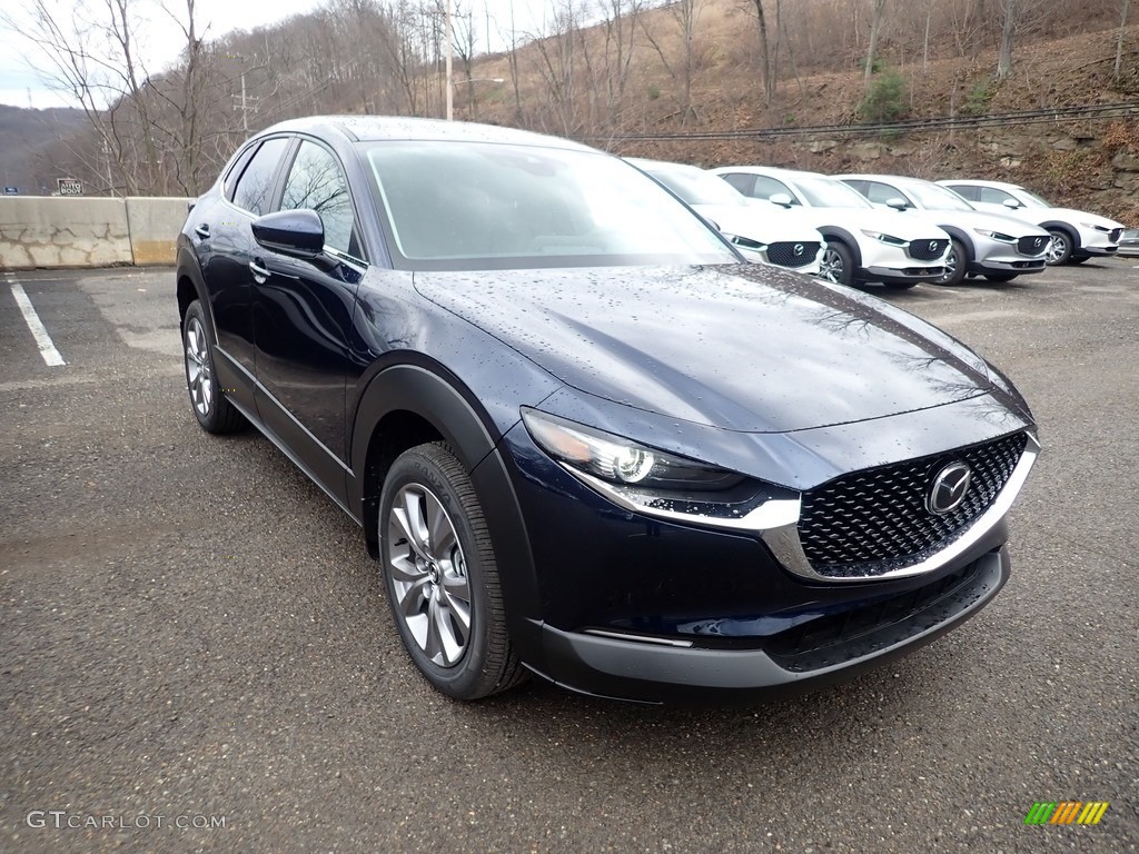 2021 CX-30 Preferred AWD - Deep Crystal Blue Mica / Black photo #3