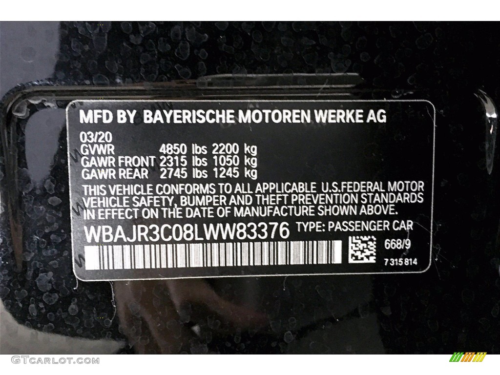 2020 5 Series 530i Sedan - Jet Black / Black photo #36