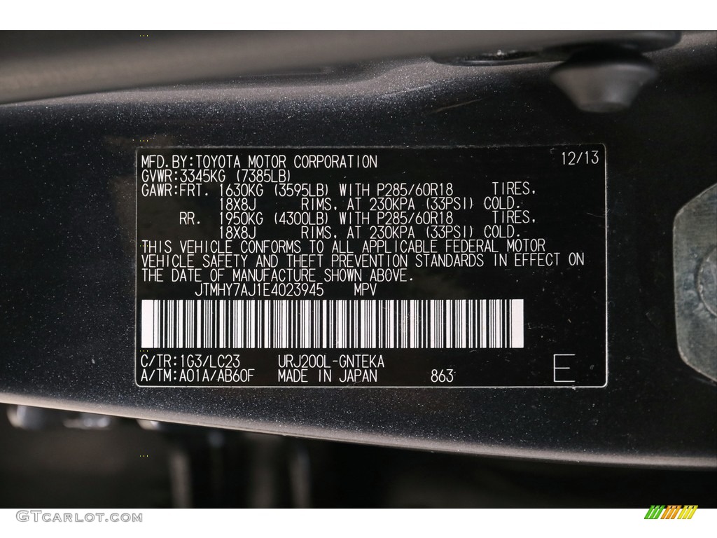 2014 Toyota Land Cruiser Standard Land Cruiser Model Color Code Photos