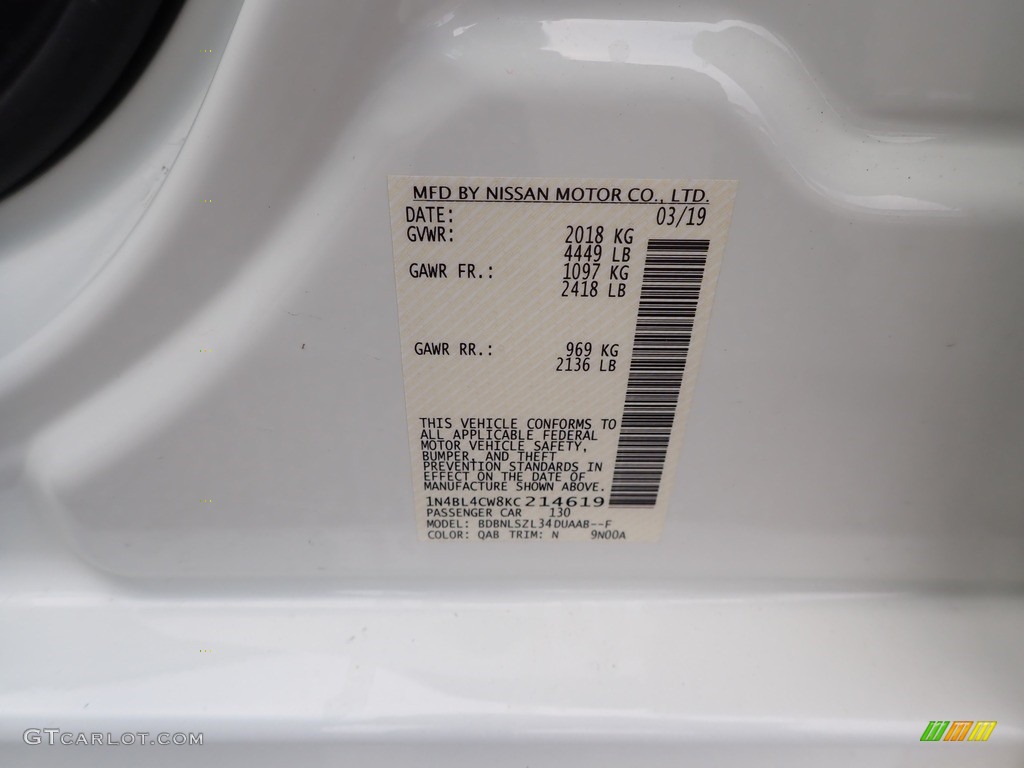 2019 Nissan Altima SR AWD Parts Photos