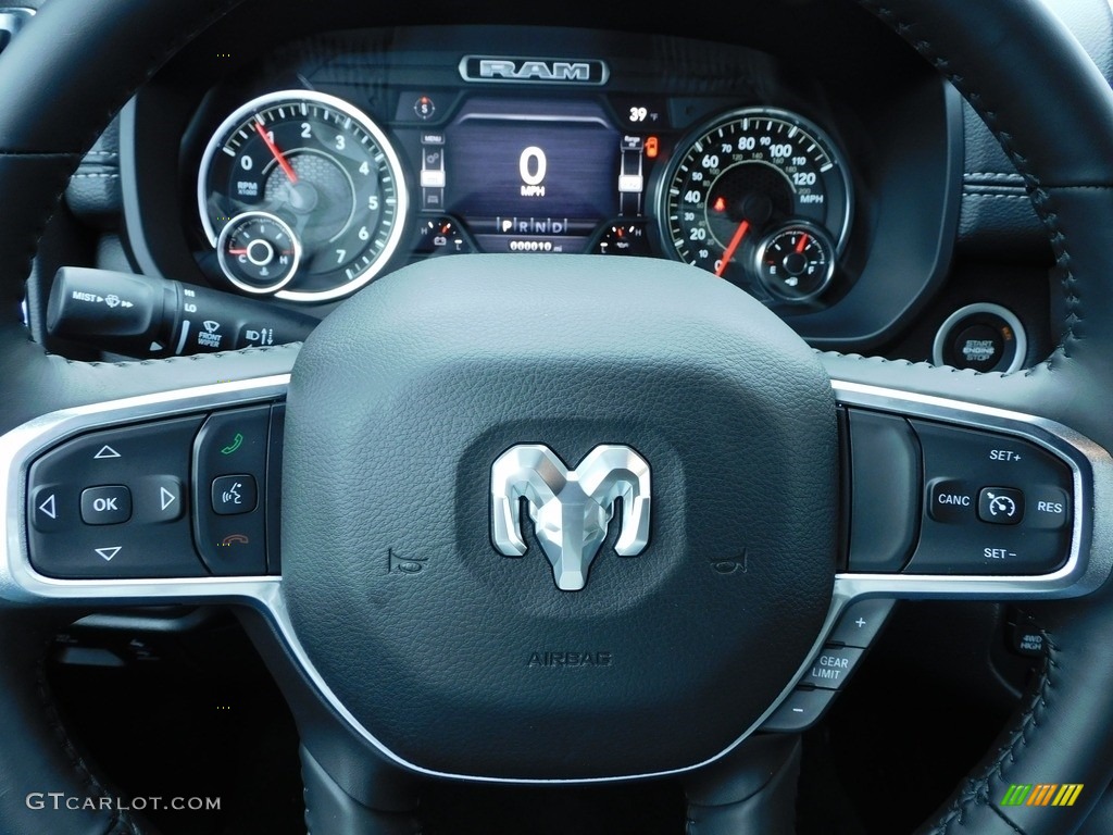 2021 Ram 1500 Laramie Crew Cab 4x4 Black Steering Wheel Photo #140507866