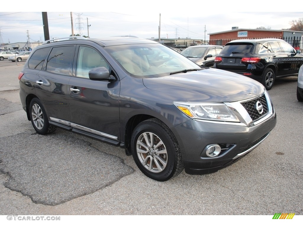 2014 Pathfinder SL AWD - Dark Slate / Almond photo #7