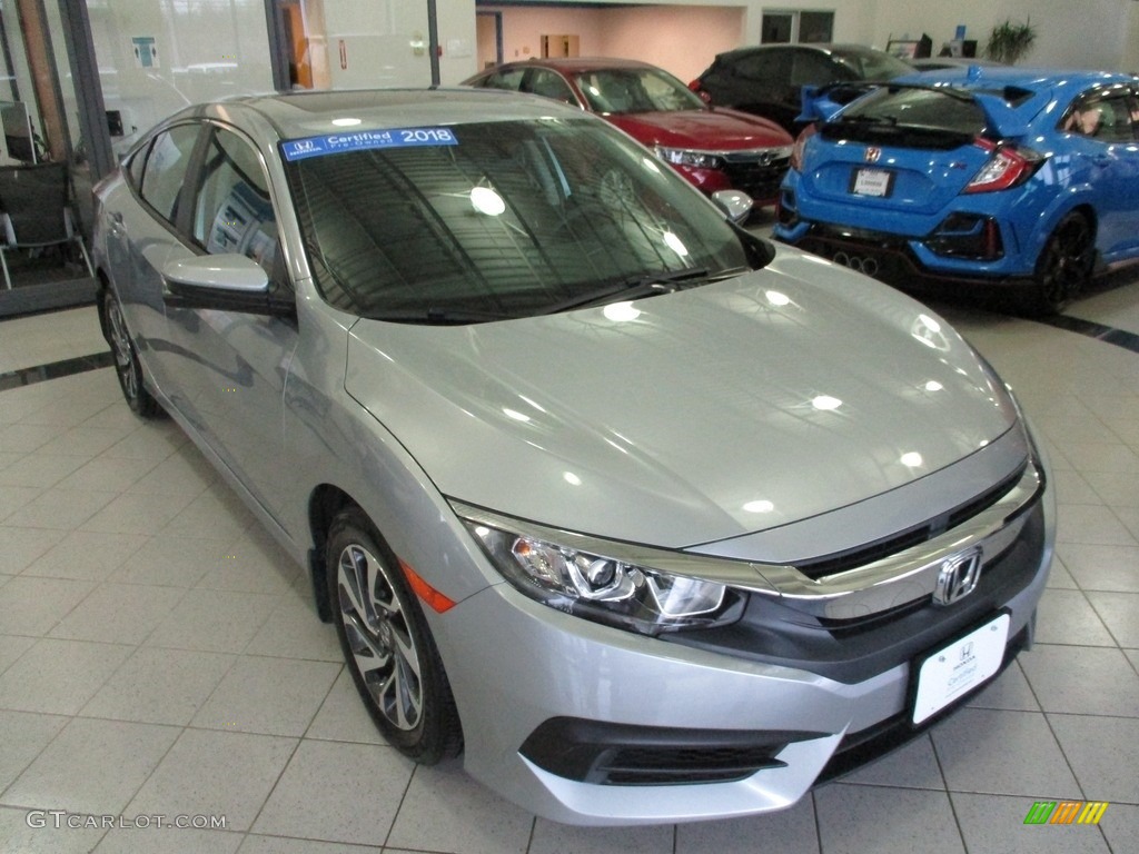 Lunar Silver Metallic 2018 Honda Civic EX Sedan Exterior Photo #140509801