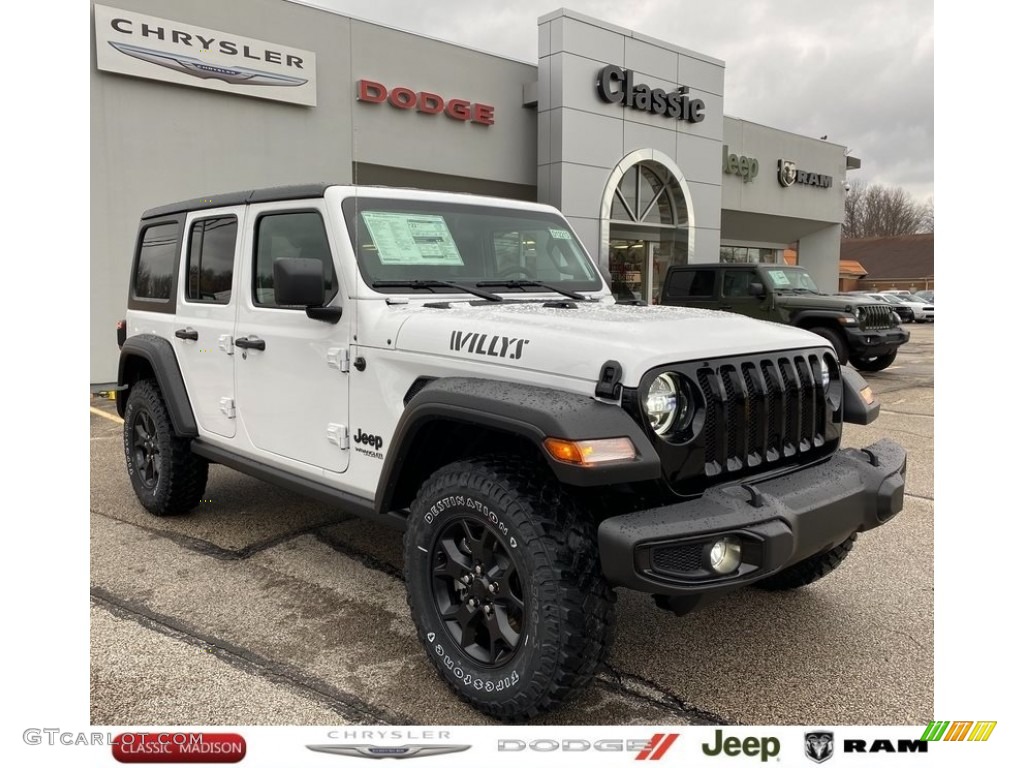 2021 Wrangler Unlimited Willys 4x4 - Bright White / Black photo #1