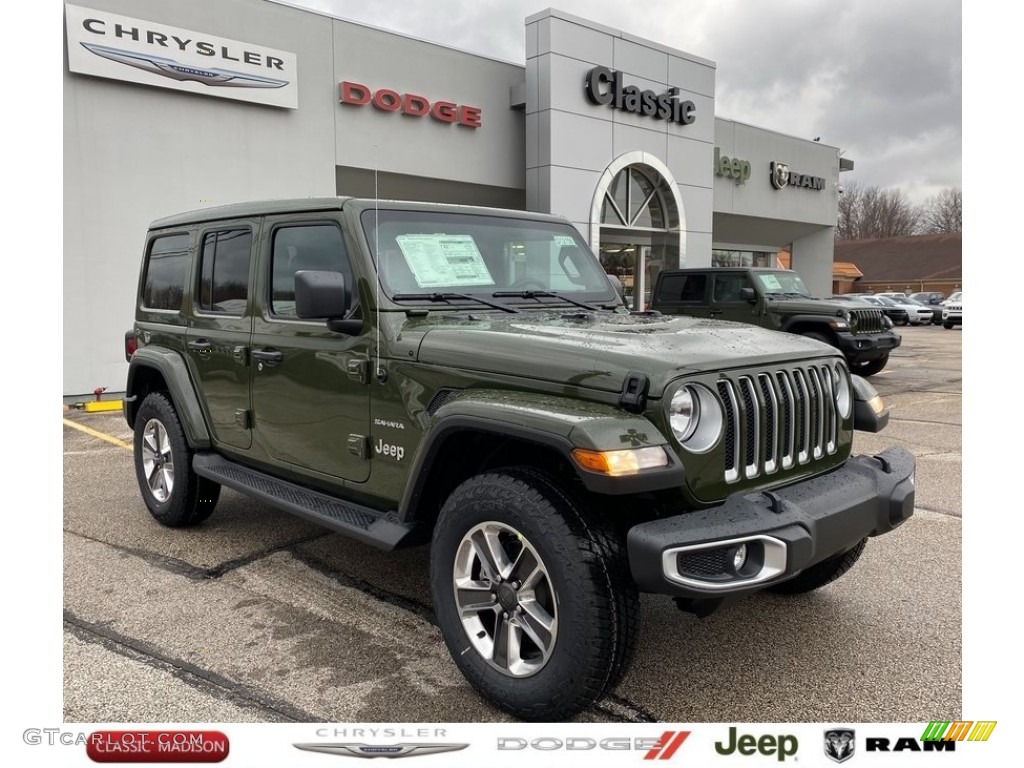 2021 Wrangler Unlimited Sahara 4x4 - Sarge Green / Black photo #1