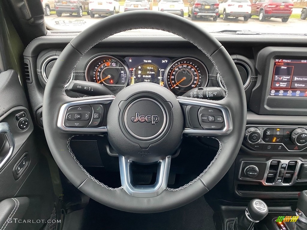 2021 Jeep Wrangler Unlimited Sahara 4x4 Black Steering Wheel Photo #140510434
