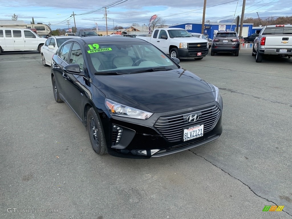 2019 Ioniq Hybrid SEL - Black Noir Pearl / Beige photo #1