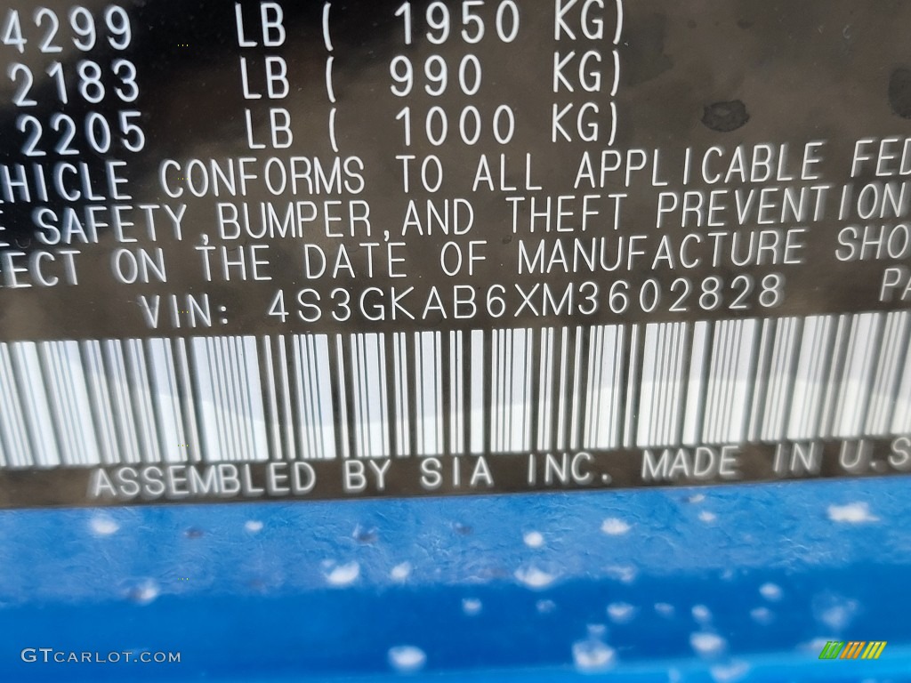 2021 Impreza Sedan - Ocean Blue Pearl / Black photo #9