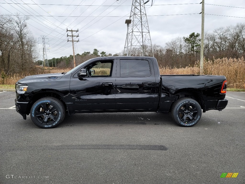 Diamond Black Crystal Pearl 2021 Ram 1500 Big Horn Crew Cab 4x4 Exterior Photo #140527054