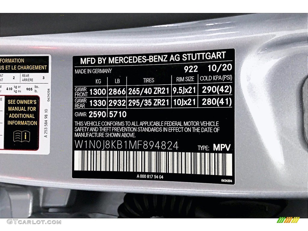 2021 Mercedes-Benz GLC AMG 63 4Matic Coupe Color Code Photos
