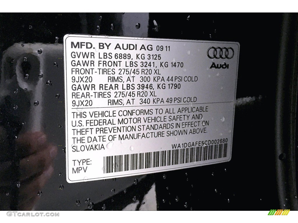 2012 Q7 3.0 TFSI quattro - Orca Black Metallic / Black photo #36