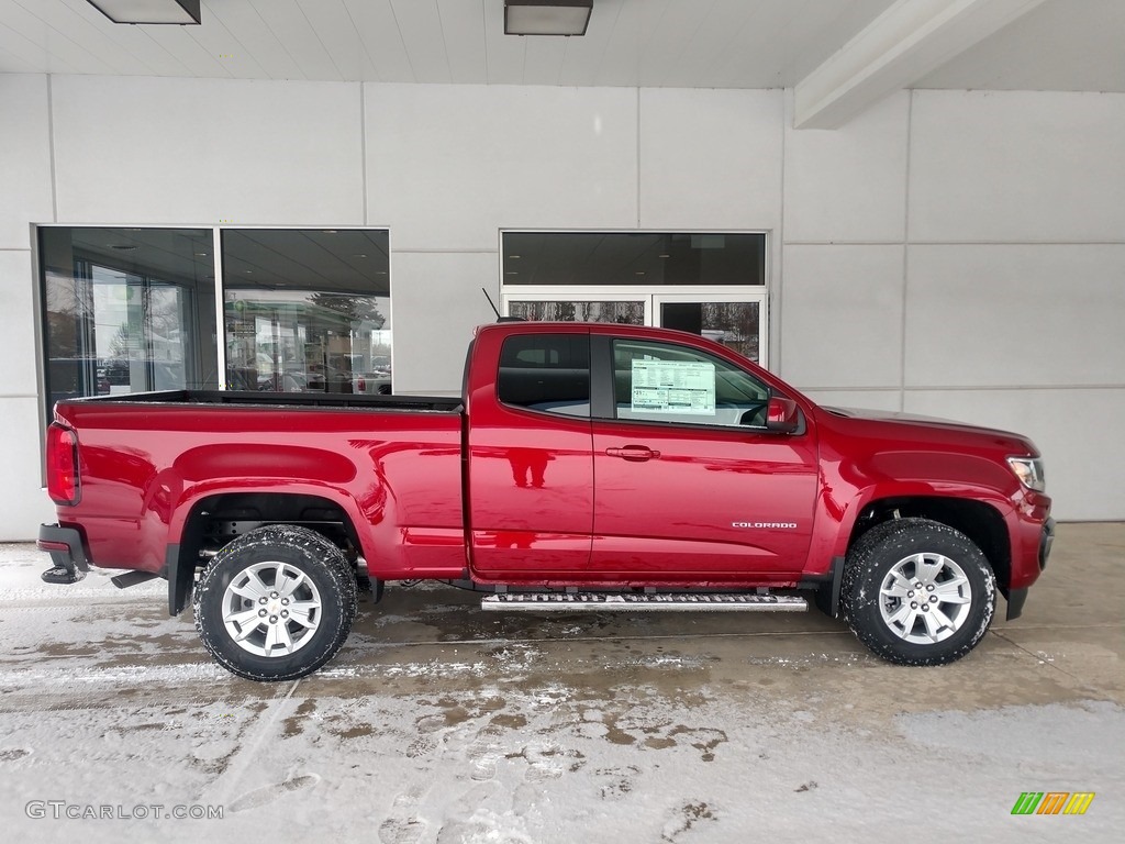 Cherry Red Tintcoat 2021 Chevrolet Colorado WT Extended Cab Exterior Photo #140527555