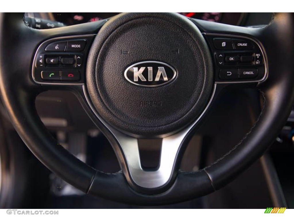 2017 Kia Optima Hybrid Black Steering Wheel Photo #140536081