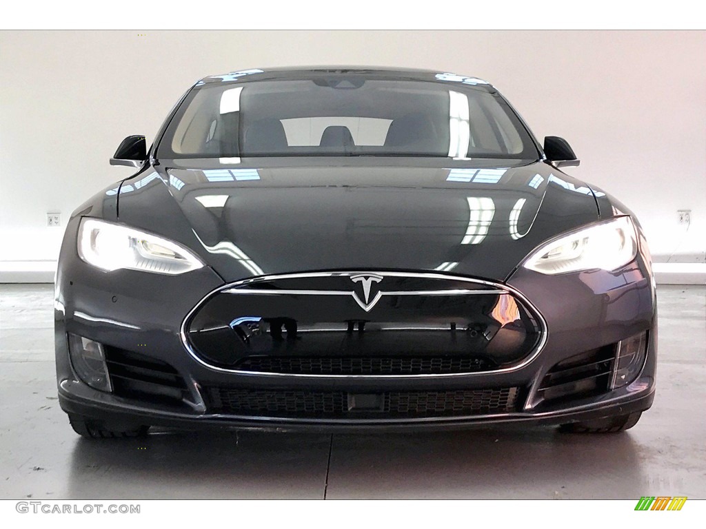 2015 Model S 70D - Midnight Silver Metallic / Black photo #2