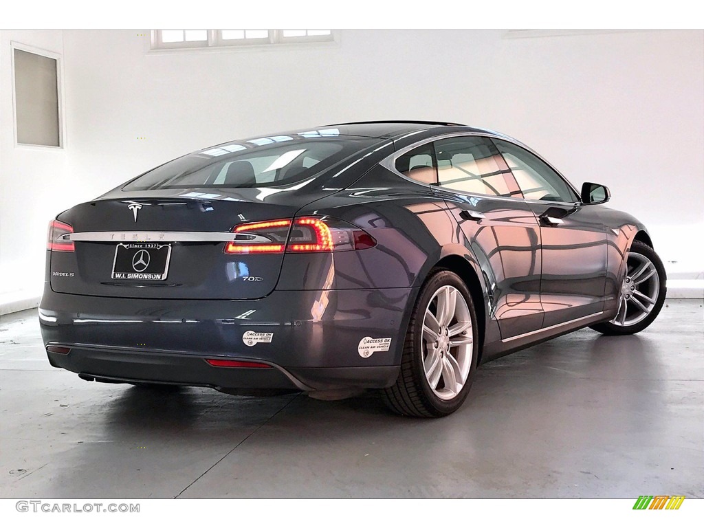 2015 Model S 70D - Midnight Silver Metallic / Black photo #12