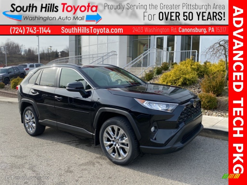 2021 RAV4 XLE Premium AWD - Midnight Black Metallic / Light Gray photo #1