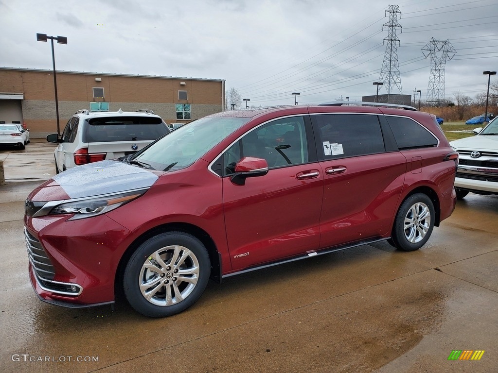 2021 Sienna Platinum AWD Hybrid - Ruby Flare Pearl / Noble Brown photo #1