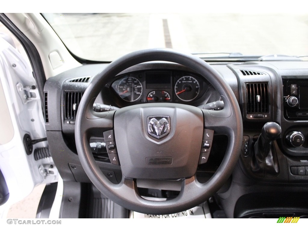 2019 Ram ProMaster 1500 High Roof Cargo Van Black Steering Wheel Photo #140542512