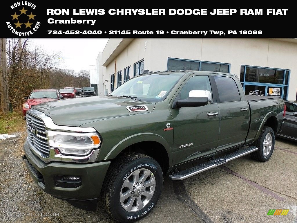 2020 2500 Laramie Crew Cab 4x4 - Olive Green Pearl / Mountain Brown/Light Frost Beige photo #1