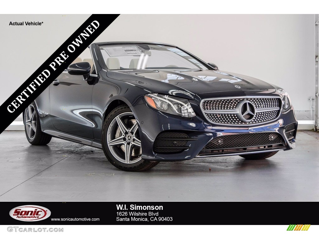 2018 E 400 Convertible - Lunar Blue Metallic / Macchiato Beige/Yacht Blue photo #1