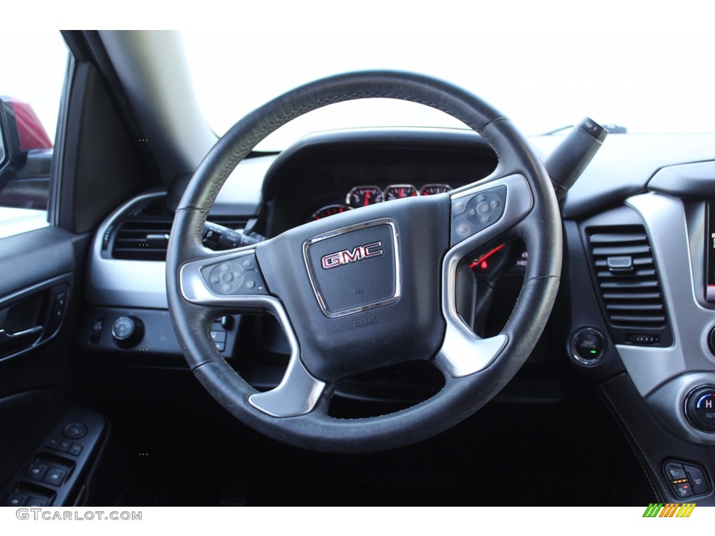 2015 GMC Yukon XL SLT Jet Black Steering Wheel Photo #140549499