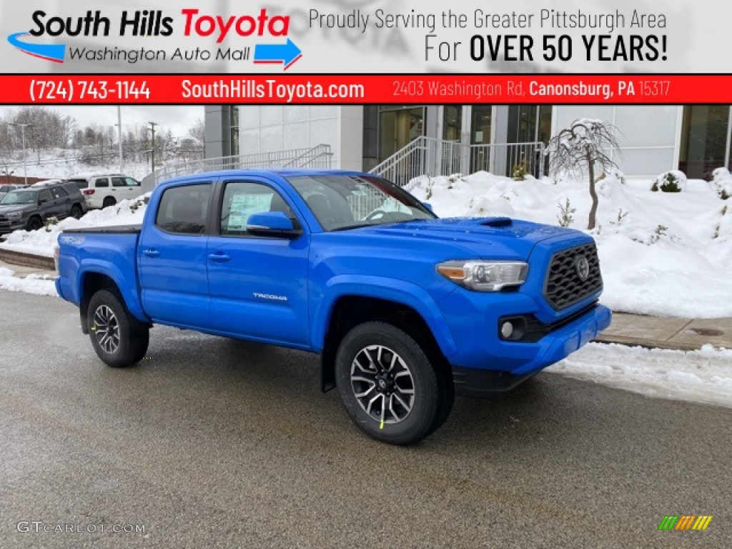2021 Tacoma TRD Sport Double Cab 4x4 - Voodoo Blue / TRD Cement/Black photo #1