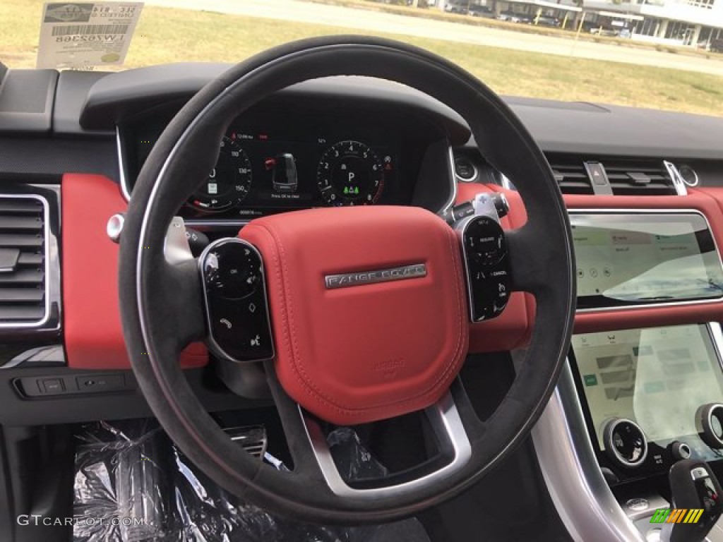 2021 Land Rover Range Rover Sport HST Pimento/Ebony Steering Wheel Photo #140557354